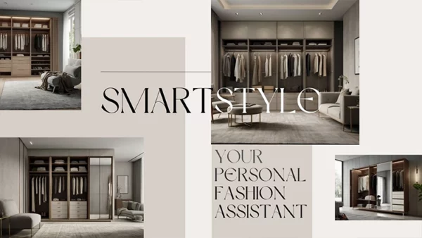 Eine Folie einer Power Point Präsentation. Sie ist in beige, grau Tönen gehalten und zu sehen sind vier Bildern von modernen und luxuriösen , vom Stil her zeitlosen, Kleiderschränken. Darauf steht "SMARTSTYLE. YOUR PERSONAL FASHION ASSISTANT" Contentproduktion Wien Video-Produktion Wien Filmproduktion Wien Video-Marketing Wien Wiener Videoproduzenten Content Creation Wien Wiener Medienproduktion Kreative Videoinhalte Wien Film- und Videodienste Wien Professionelle Videoproduktion Wien Wiener Film- und Videoproduzenten Videoproduktion für Unternehmen Wien Wien Content Services Wiener Produktionsfirma für Videos Film- und Videoinhalte Wien Video-Editing Wien Wiener Medien- und Filmservice Corporate Video Wien Werbevideos Wien Kreative Content-Lösungen Wien Employee Branding Videos Wien Recruiting Videos Wien Arbeitgebermarken-Videos Wien Recruiting-Filmproduktion Wien Mitarbeitergewinnung Videos Wien Employer Branding Content Wien Personalmarketing Videos Wien Recruiting Video-Produzenten Wien Arbeitgebermarketing Videos Wien Mitarbeiterwerbung Videos Wien Logo Animation Wien Logo Animation Service Wien Animierte Logos Wien Logo-Design Videos Wien Copywriting Wien Werbetexte Wien Textgestaltung Wien Kreatives Copywriting Wien Coole Locations Wien Coole Drehorte Wien Außergewöhnliche Drehlocations Wien Besondere Drehorte Wien Kreative Locations Wien Einzigartige Drehorte Wien Film Locations Wien Ungewöhnliche Locations Wien Drehorte für Videos Wien Top Locations für Videoproduktion Wien Wiener Drehorte für Filme Exklusive Drehorte Wien
